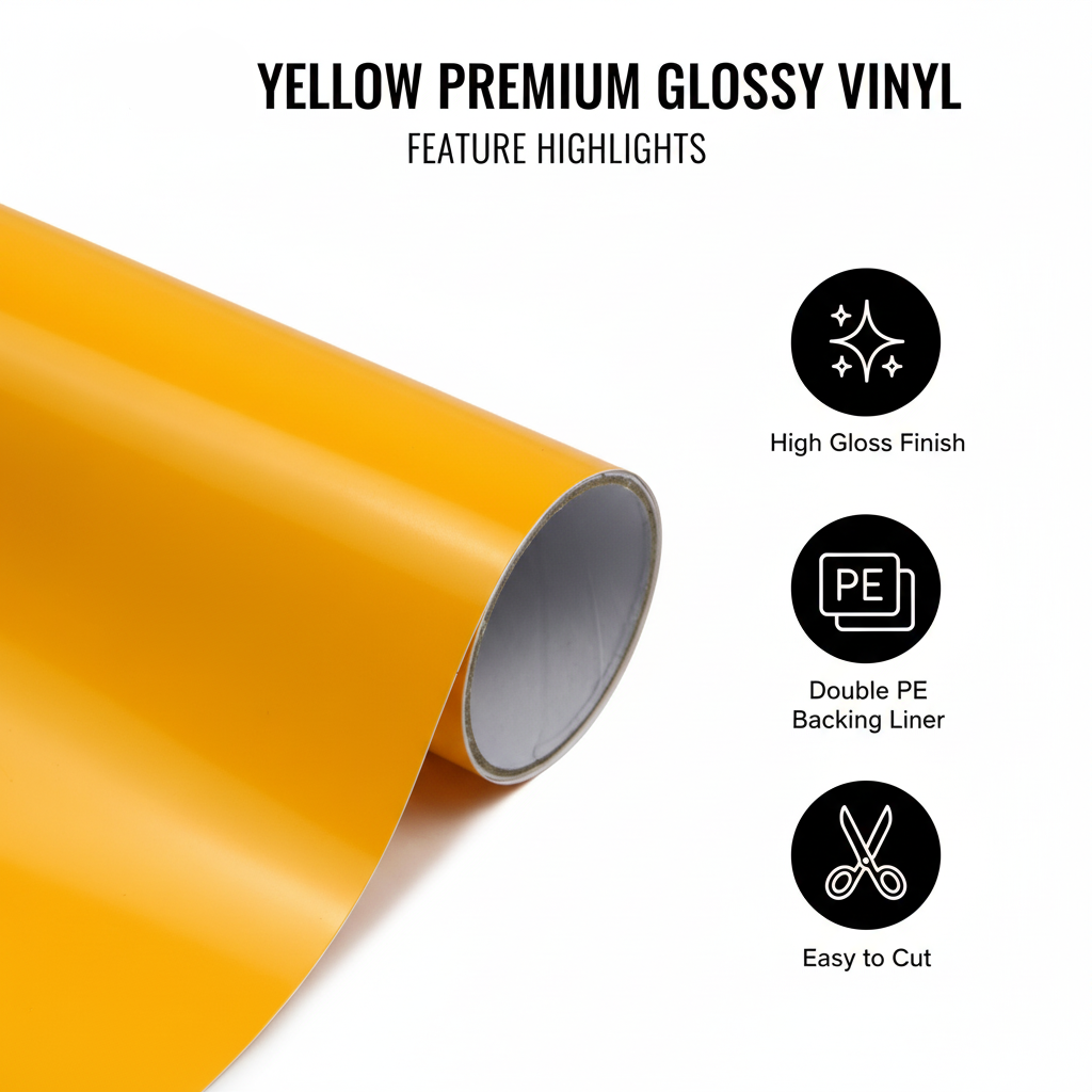 Dark Yellow Glossy Vinyl Features