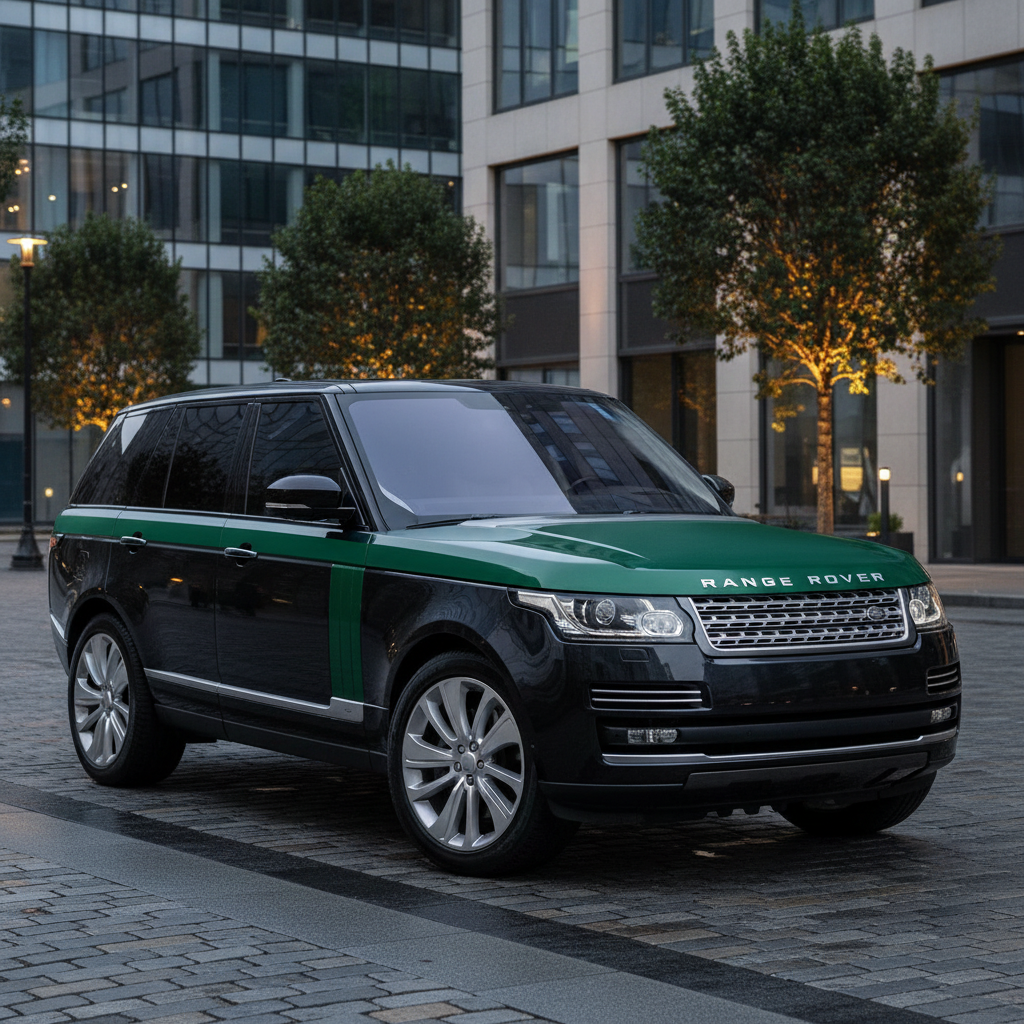 Forest Green Hood Wrap on Luxury SUV