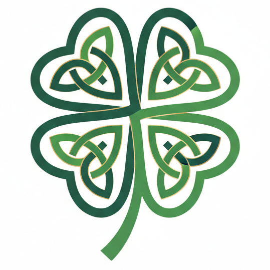 Irish clover minimalist line art