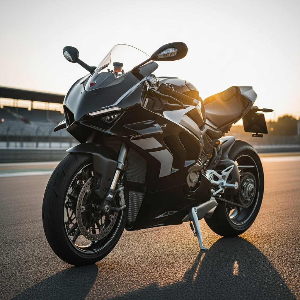 Light Grey Racing Graphics on Sport Motorcycle