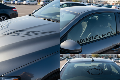 Multiple medium-sized decals on car