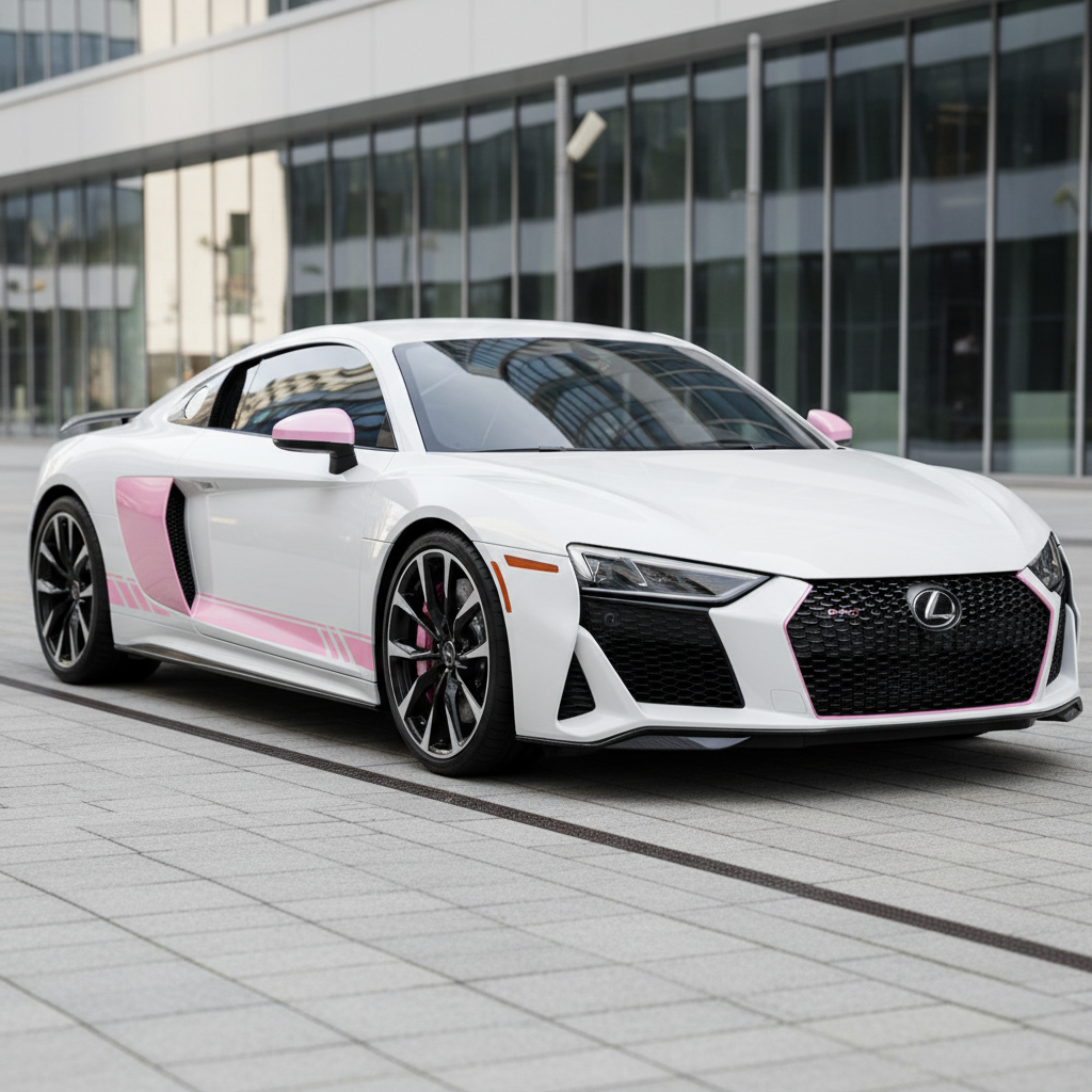 Multiple Medium-Sized Decals on Car