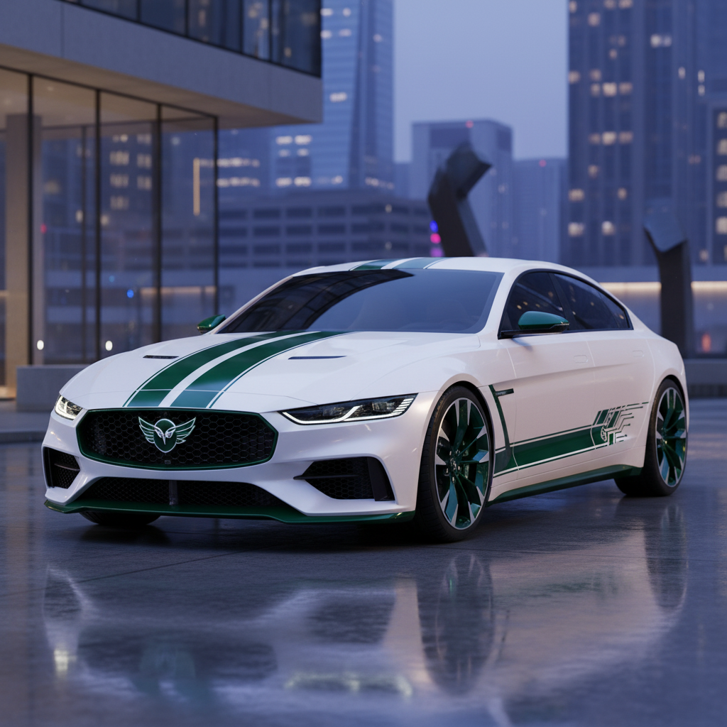 Multiple Medium-Sized Decals on Car