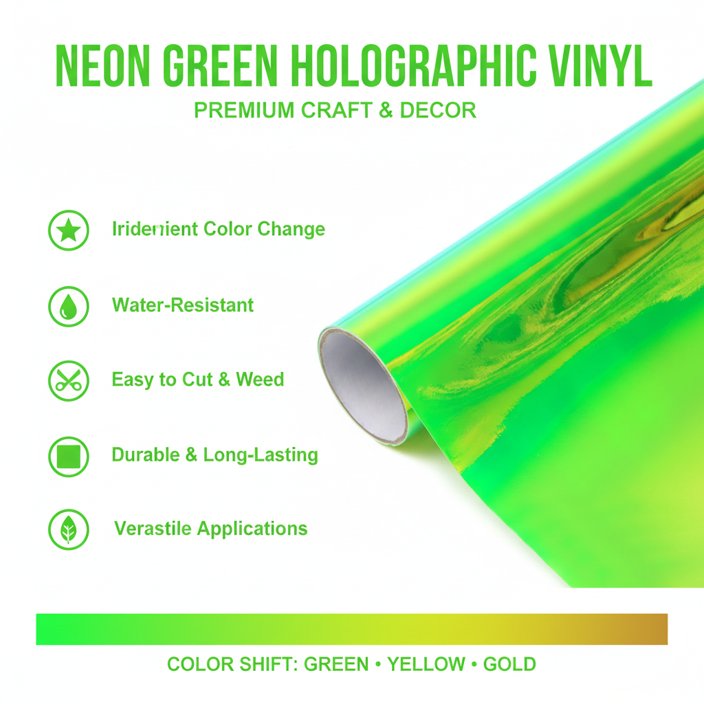 Neon green vinyl infographic