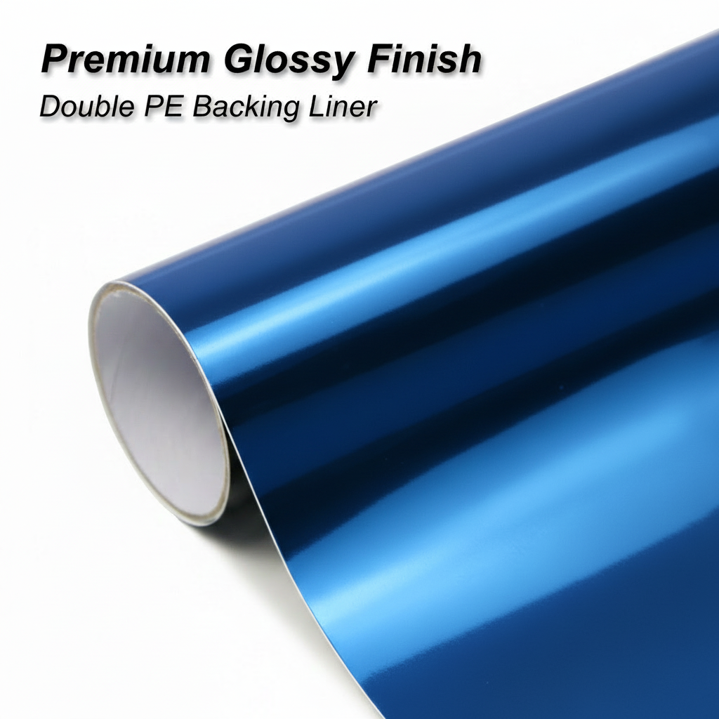 Premium glossy blue chrome finish