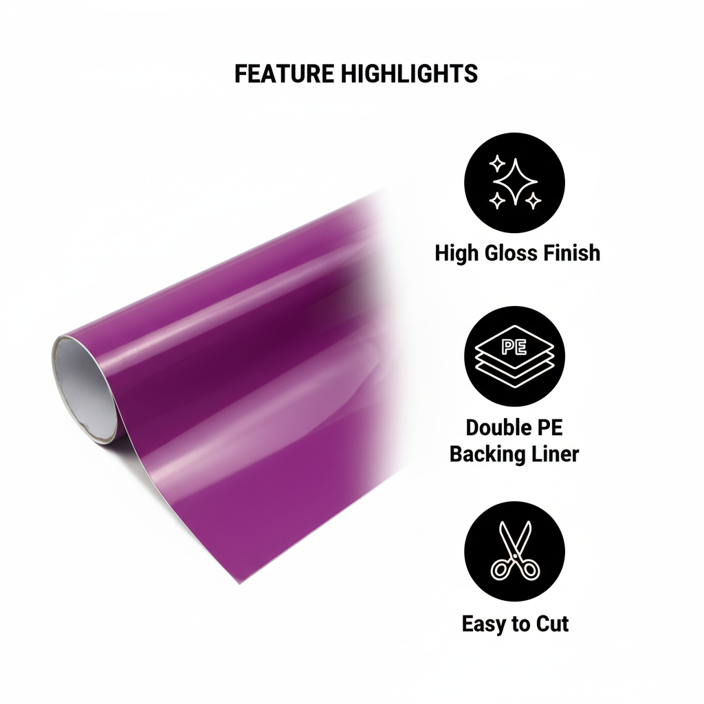 Purple Premium Glossy Vinyl Feature Highlights