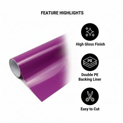 Purple Premium Glossy Vinyl Feature Highlights