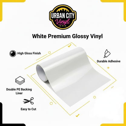 White Vinyl Features with Branding